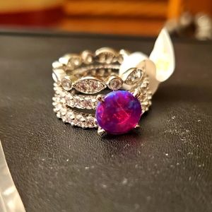 NWT Opal Triple Ring Set